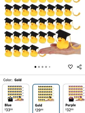 Graduation Rubber Duck Favors with Tassels - Yellow & Black